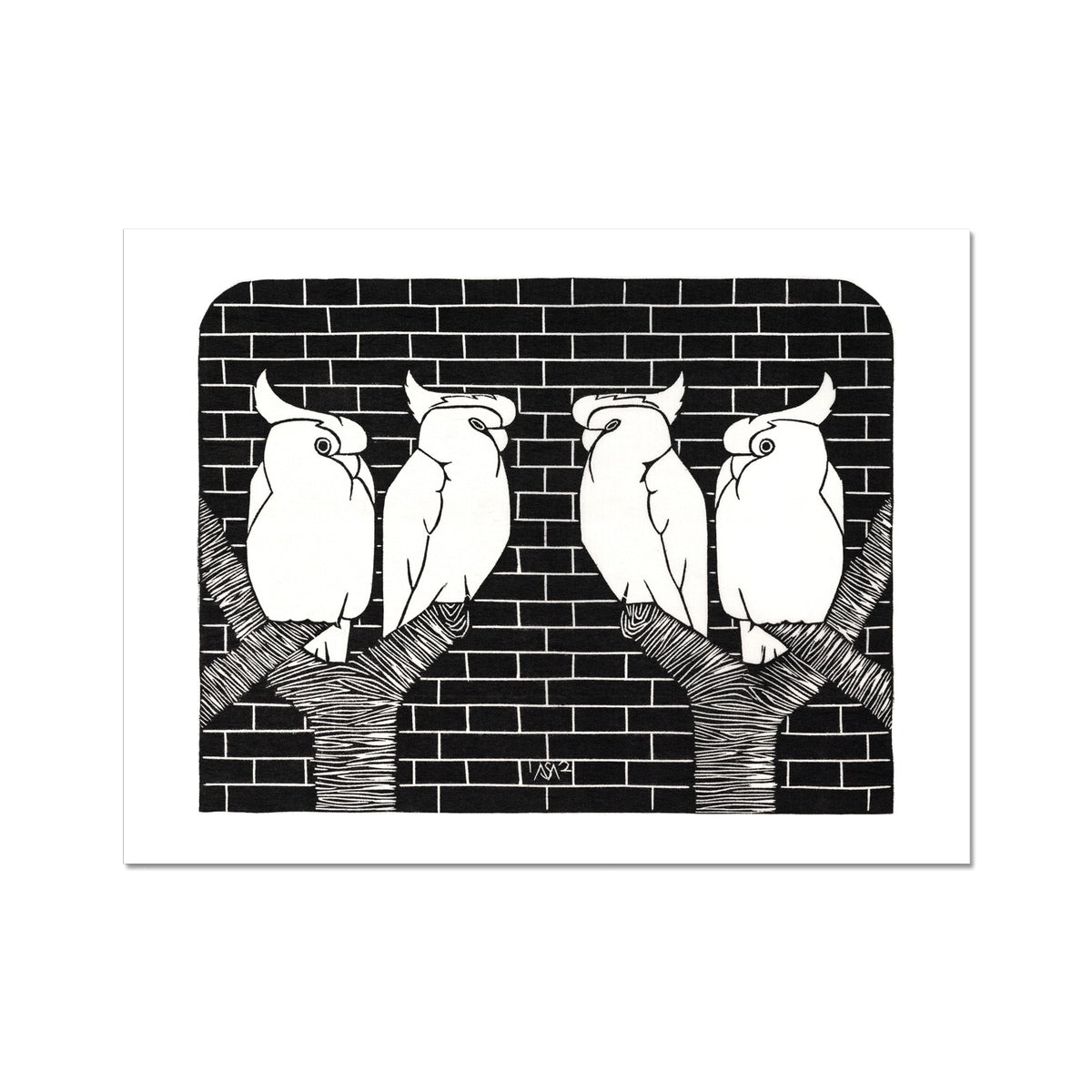 Samuel de MesquitaFour crowned cockatoos (1912) Fine Art Print